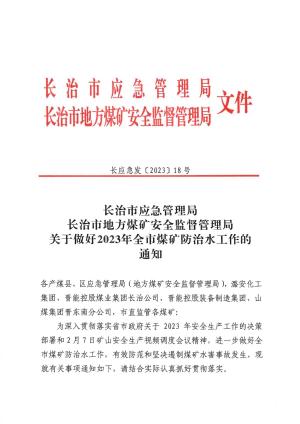 （长应急发【2023】18号）  关于做好2023年全市煤矿防治水工作的通知(1).pdf预览图