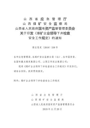 （长应急发〔2019〕338号）关于印发《煤矿企业领导下井检查安全工作规定》的通知（长应急发〔2019〕338号）.doc预览图