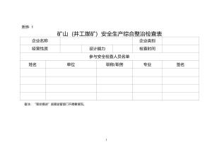 矿安〔2023〕17号-矿山（井工煤矿）安全生产综合整治检查表.docx预览图