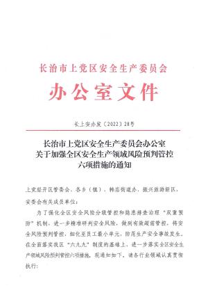 长上安办发28号关于加强全区安全生产领域风险预判管控六项措施的通知.pdf预览图