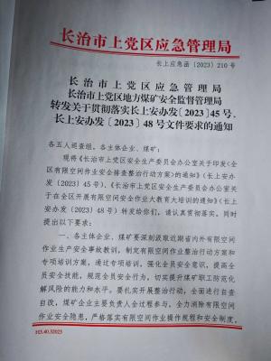 长上应急函〔2023〕210号转发关干贯彻落实长上安办发[2023 ]45号、长上安办发[2023] 48号文件要求的通知.pdf预览图