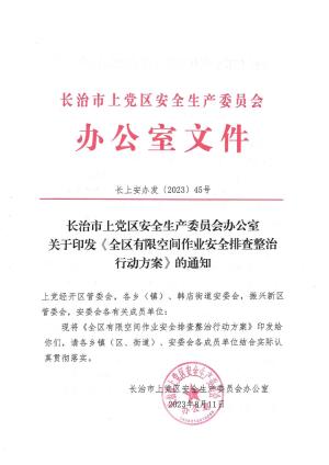 安委办2023年45号文件关于印发《全区有限空间作业安全排查整治 行动方案》的通知.pdf预览图